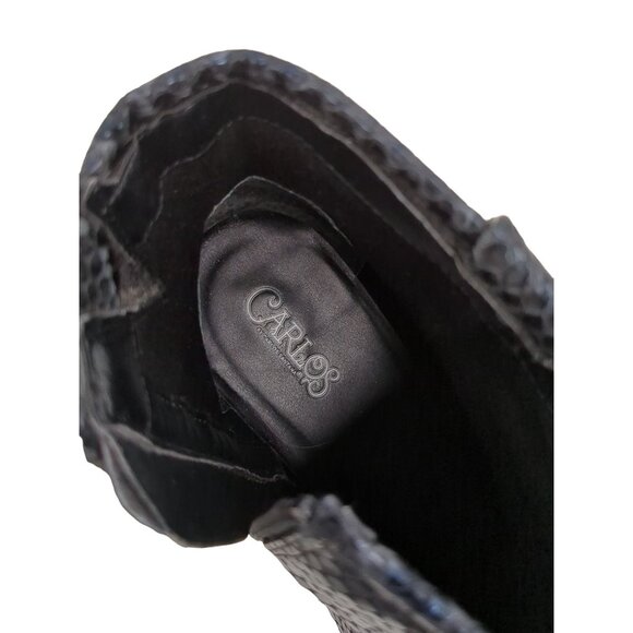 Carlos Santana Ankle Boot Womens 8.5 Black Gray Snakeskin Western‎ Heeled Rowan - Picture 8 of 9